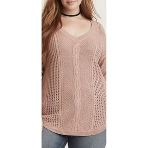 Torrid Plus 2 2X Metallic Shine Sweater Pullover Mixed Knit Wool Blend Women's